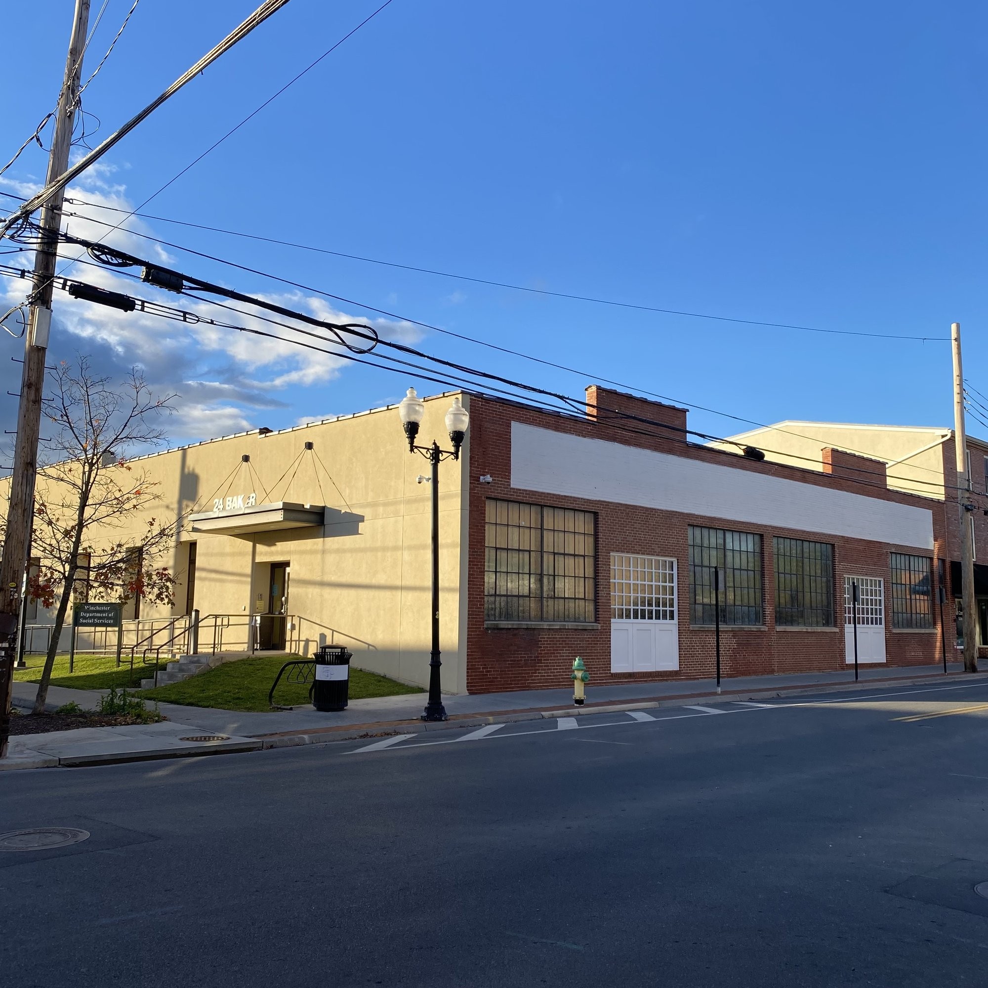 Street view of the restored Snapp Foundry Building in Winchester, Virginia