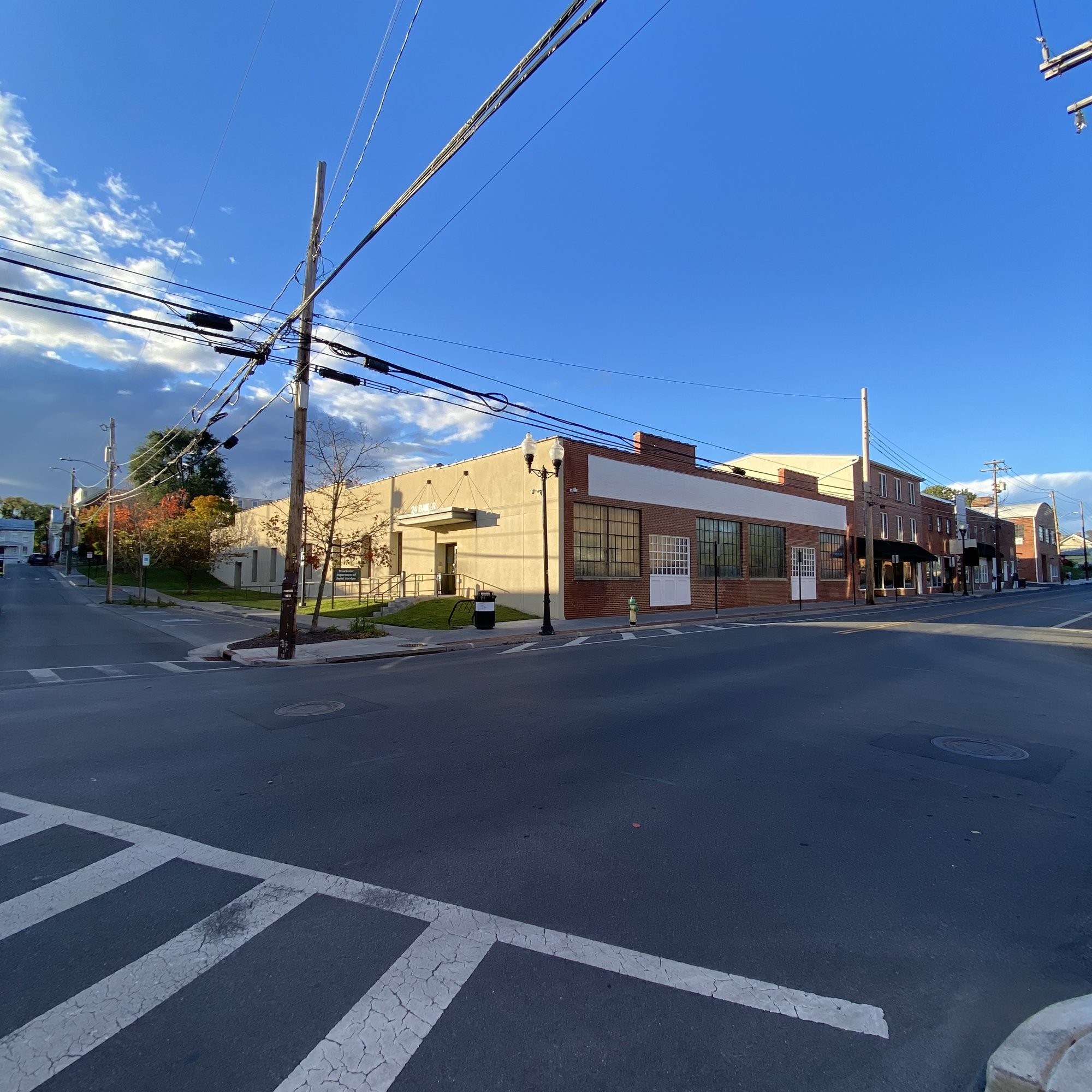 The Snapp Foundry Building and the surrounding block in Winchester, Virginia