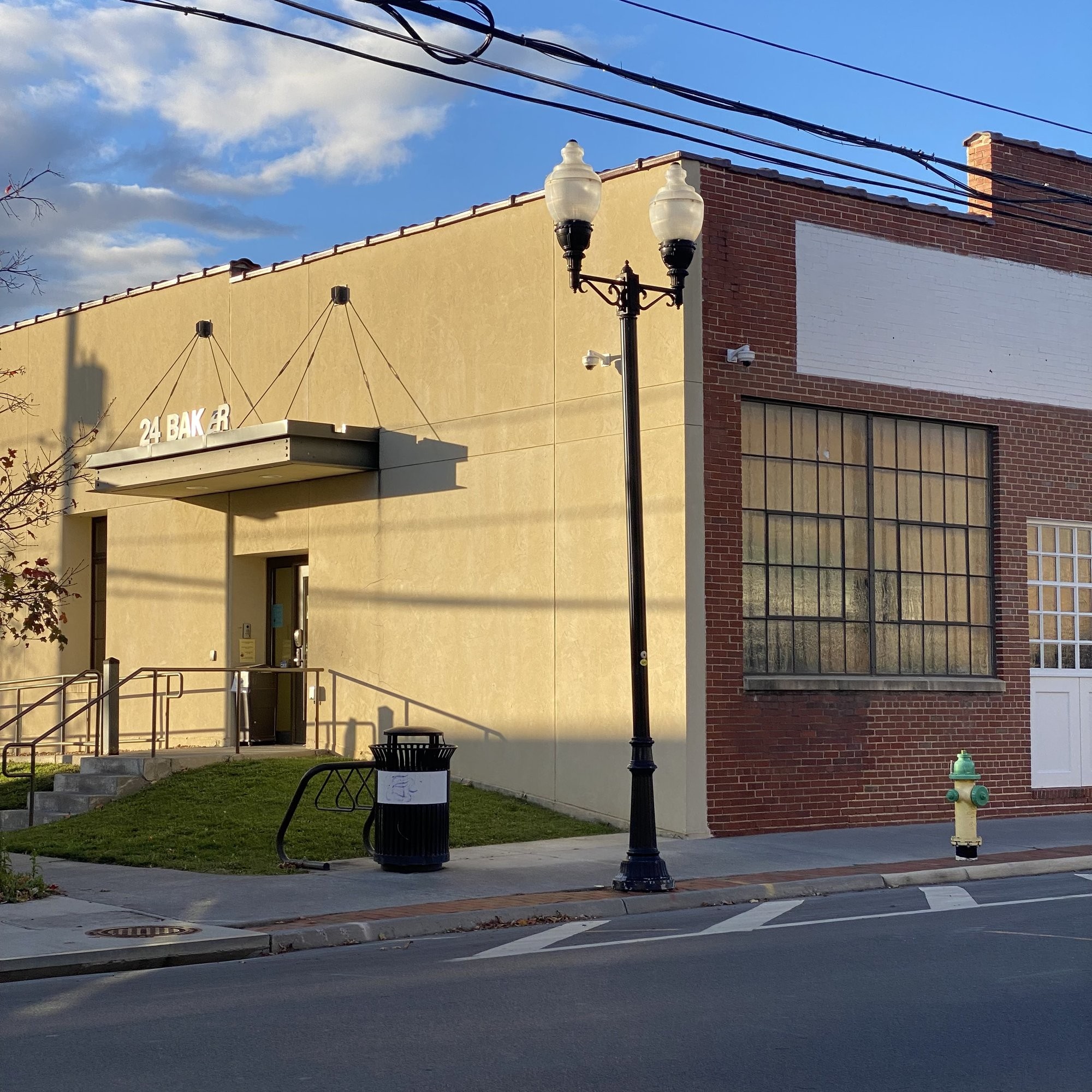 Corner of the restored Snapp Foundry Building in Winchester, Virginia